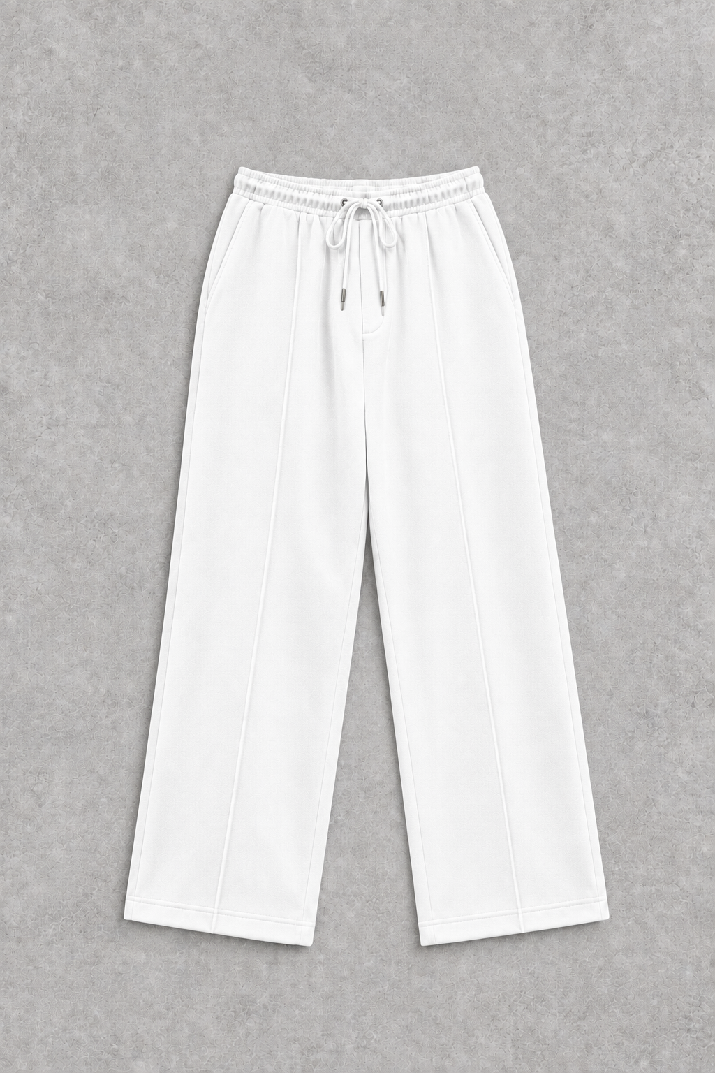 Pleated White Baggy Trouser