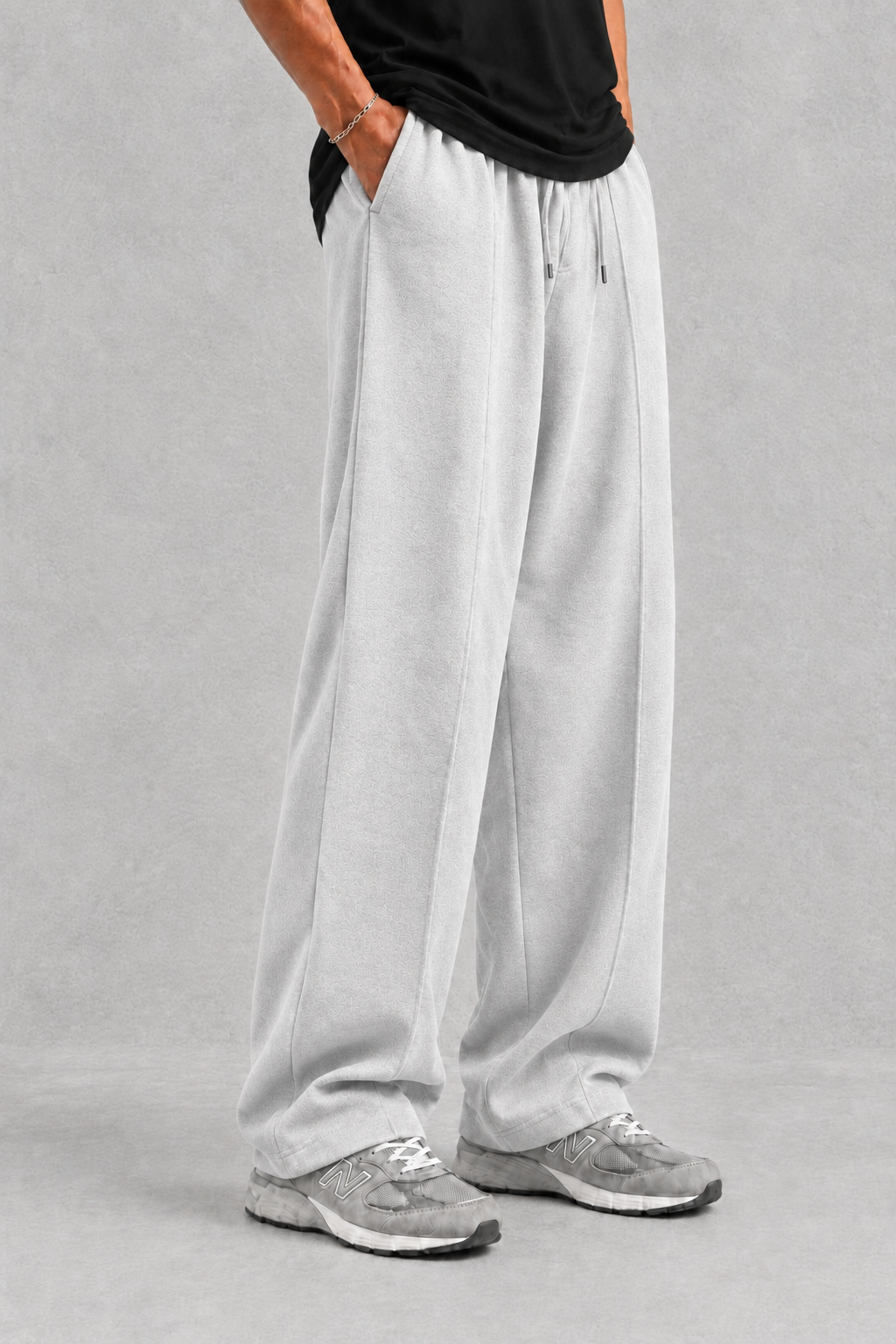 Pleated Grey Baggy Trousers