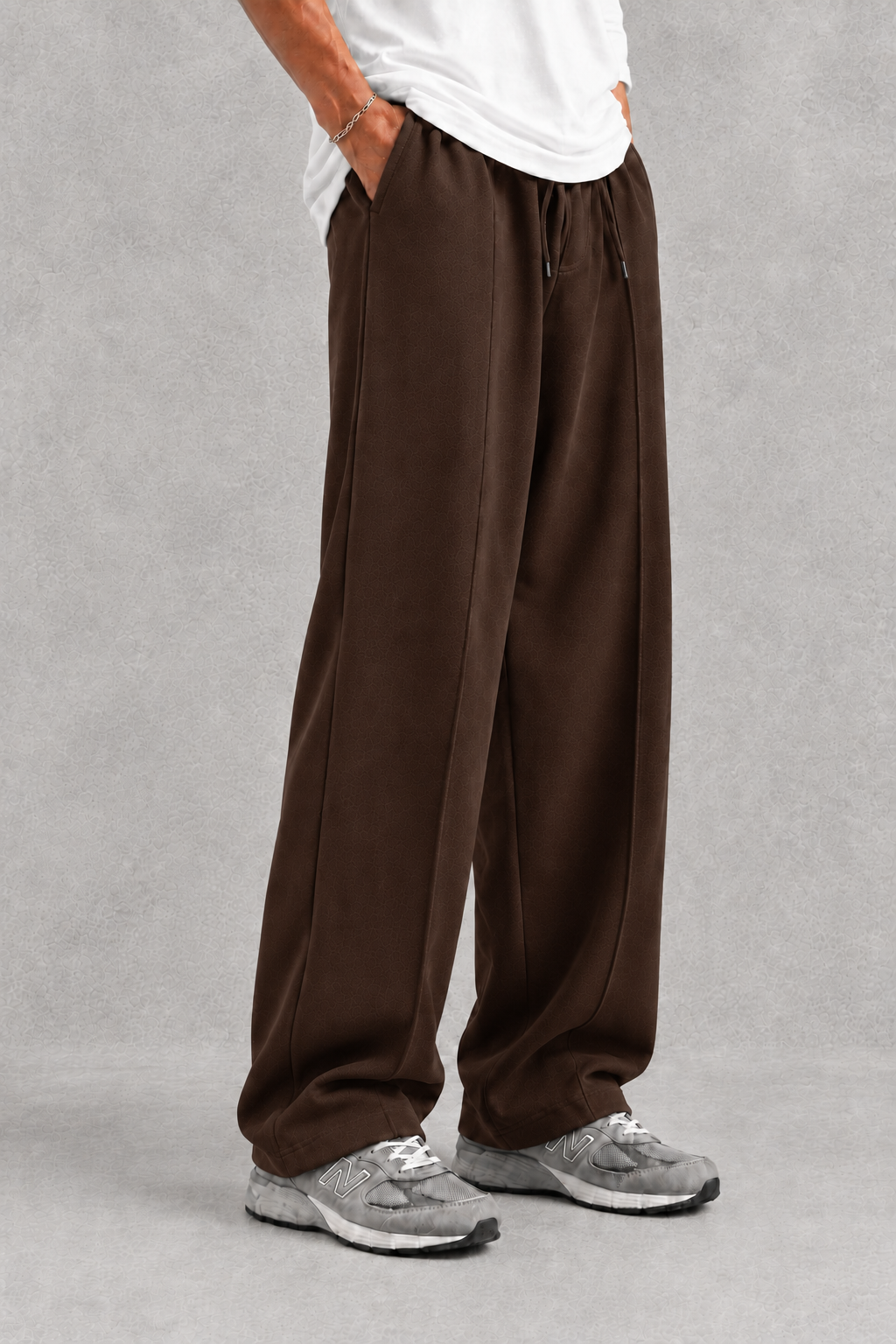 Pleated Brown Baggy Trouser