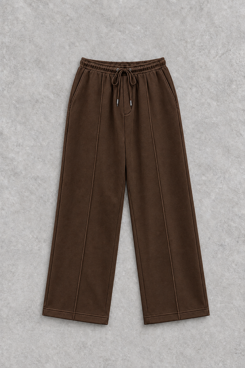 Pleated Brown Baggy Trouser